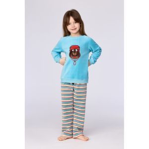 Meisjespyjama in velours 824 blauw