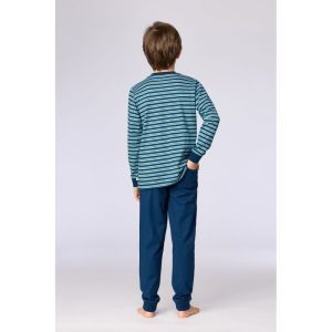 Jongenspyjama lange mouwen 905 blauwe stre
