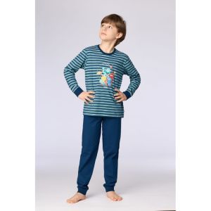 Jongenspyjama lange mouwen 905 blauwe stre