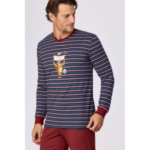 Herenpyjama lange mouwen 903 donkerblauw