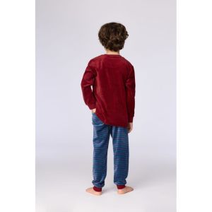 Jongenspyjama in velours 471 bordeaux