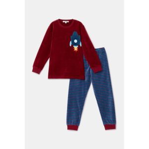 Jongenspyjama in velours 471 bordeaux