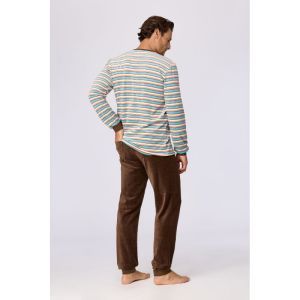 Herenpyjama in velours 920 multicolor