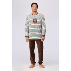 Herenpyjama in velours 920 multicolor