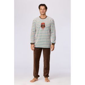 Herenpyjama in velours 920 multicolor