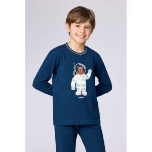 Jongenspyjama lange mouwen 881 donkerblauw