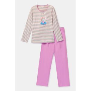 Damespyjama lange mouwen 906 multicolor