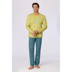 Herenpyjama lange mouwen 715 groen