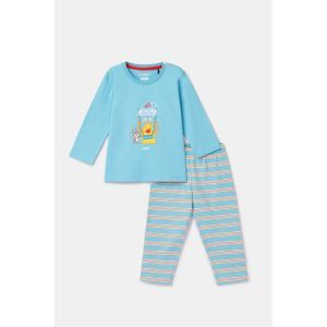 Baby jongenspyjama lange mouw 824 blauw