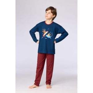 Jongenspyjama lange mouwen 881 donkerblauw