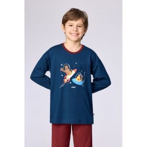 Jongenspyjama lange mouwen 881 donkerblauw