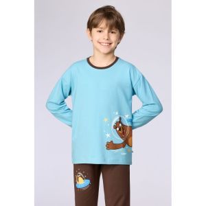 Jongenspyjama lange mouwen 824 blauw