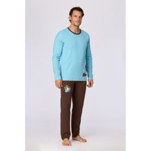 Herenpyjama met lange mouwen 824 blauw