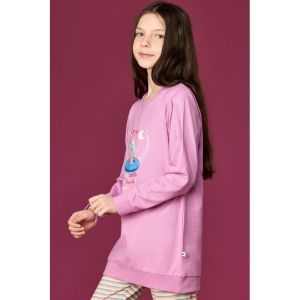 Meisjespyjama lange mouwen 436 roze