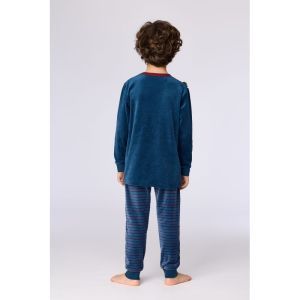 Jongenspyjama in velours 881 donkerblauw