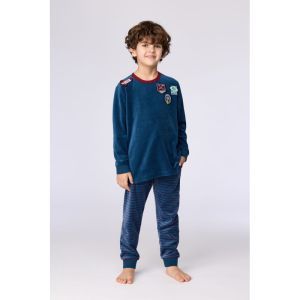 Jongenspyjama in velours 881 donkerblauw