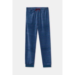 Herenpyjama in velours 881 donkerblauw
