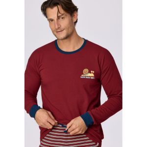 Herenpyjama lange mouwen 471 bordeaux