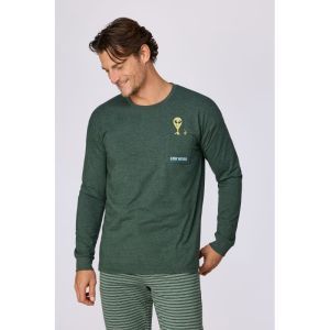Herenpyjama lange mouwen 789 donkergroen