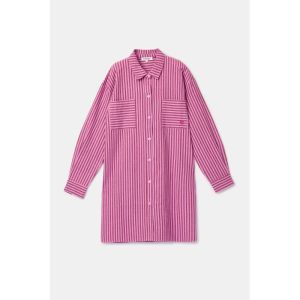 Slaapkleedje doorknoop 934 roze streep