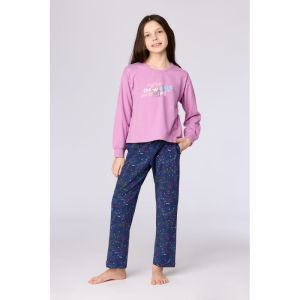 Meisjespyjama lange mouwen 436 roze