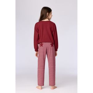 Meisjespyjama lange mouwen 471 bordeaux