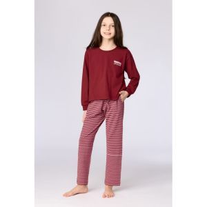 Meisjespyjama lange mouwen 471 bordeaux