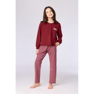 Meisjespyjama lange mouwen 471 bordeaux