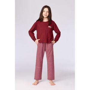 Meisjespyjama lange mouwen 471 bordeaux