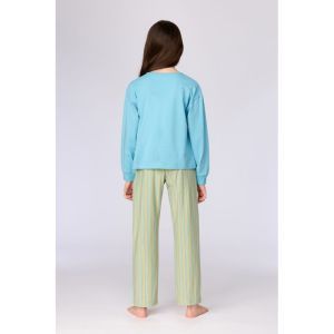 Meisjespyjama lange mouwen 824 blauw