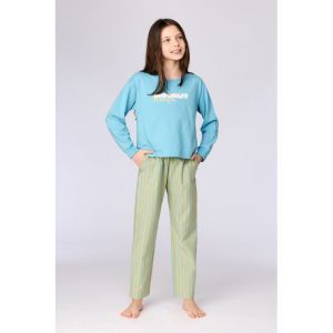 Meisjespyjama lange mouwen 824 blauw