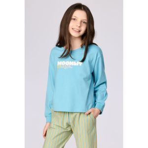 Meisjespyjama lange mouwen 824 blauw