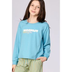 Meisjespyjama lange mouwen 824 blauw