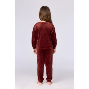 Meisjespyjama in velours 471 bordeaux