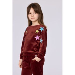 Meisjespyjama in velours 471 bordeaux