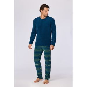 Herenpyjama lange mouwen 881 donkerblauw