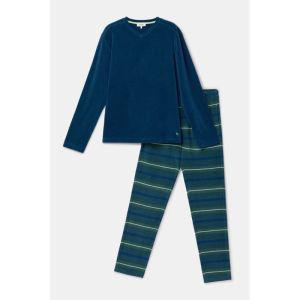 Herenpyjama lange mouwen 881 donkerblauw
