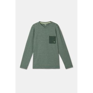 Herenpyjama lange mouwen 981 groene stre