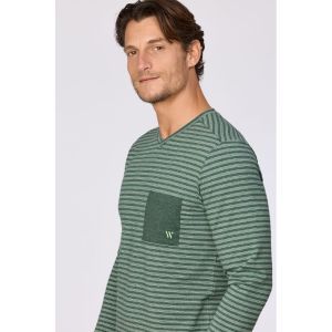 Herenpyjama lange mouwen 981 groene stre