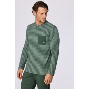 Herenpyjama lange mouwen 981 groene stre