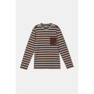 Herenpyjama lange mouwen 982 bruine stre