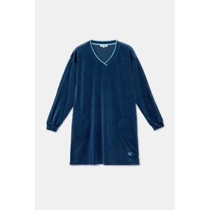 Slaapkleedje in velours 881 donkerblauw