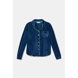 Damespyjama in velours 881 donkerblauw