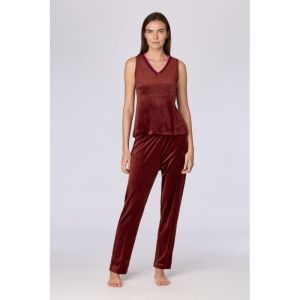 Dames homewear set met topje 471 bordeaux