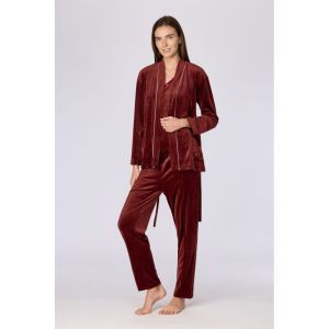 Dames homewear set met topje 471 bordeaux