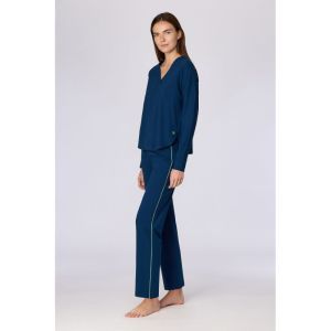 Damespyjama lange mouwen 881 donkerblauw
