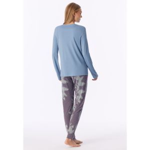 Damespyjama lange mouwen 209 graublau