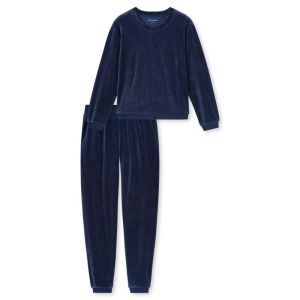 Homewear set in velours 861 deep sea bl