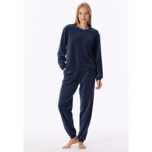 Homewear set in velours 861 deep sea bl