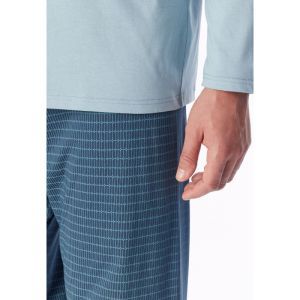 Herenpyjama lange mouwen 845 ijsblauw